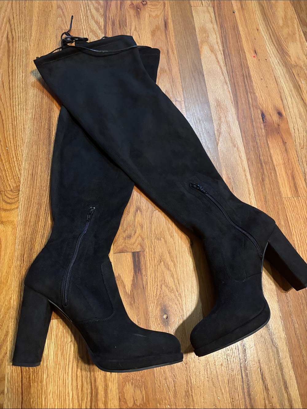 Gianni Bini Black Over-the-Knee Block Heel Boots